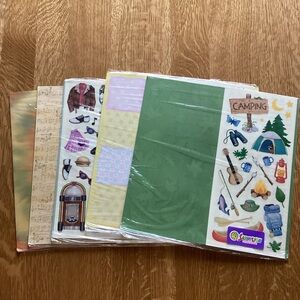 Lot of 5 Sandy Lion Scrapbook Paper and Sticker Kits